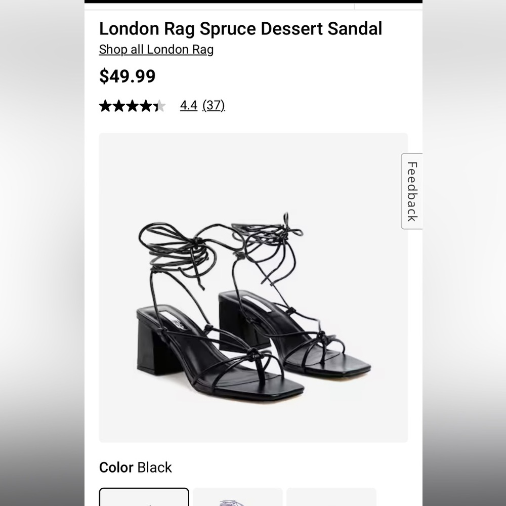 London Rag black heeled sandals